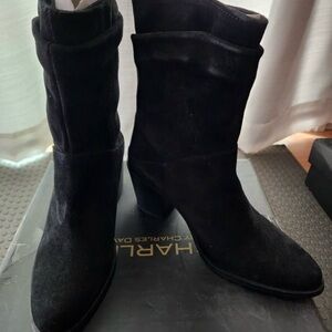 Harley-Davidson Black Suede Heeled Boots